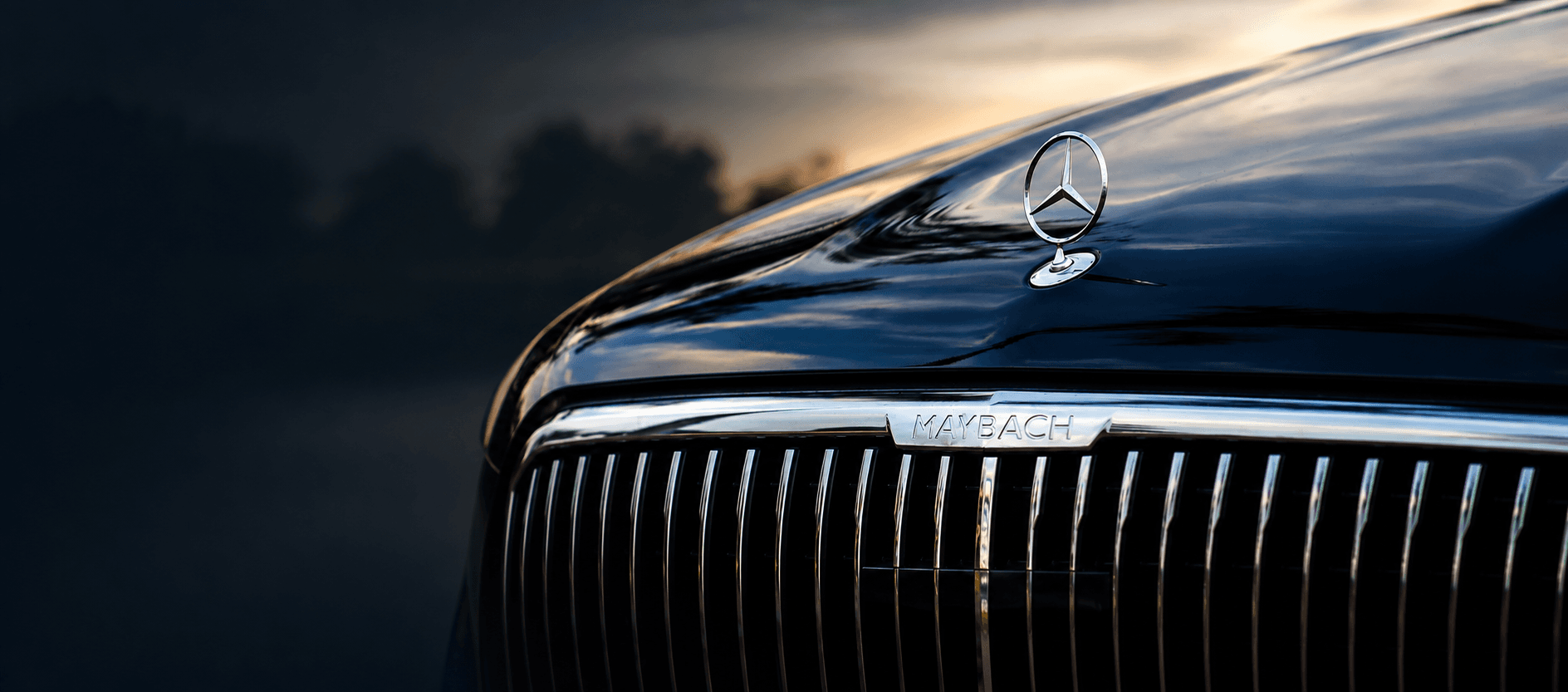 Close-up of a Mercedes-Maybach hood ornament