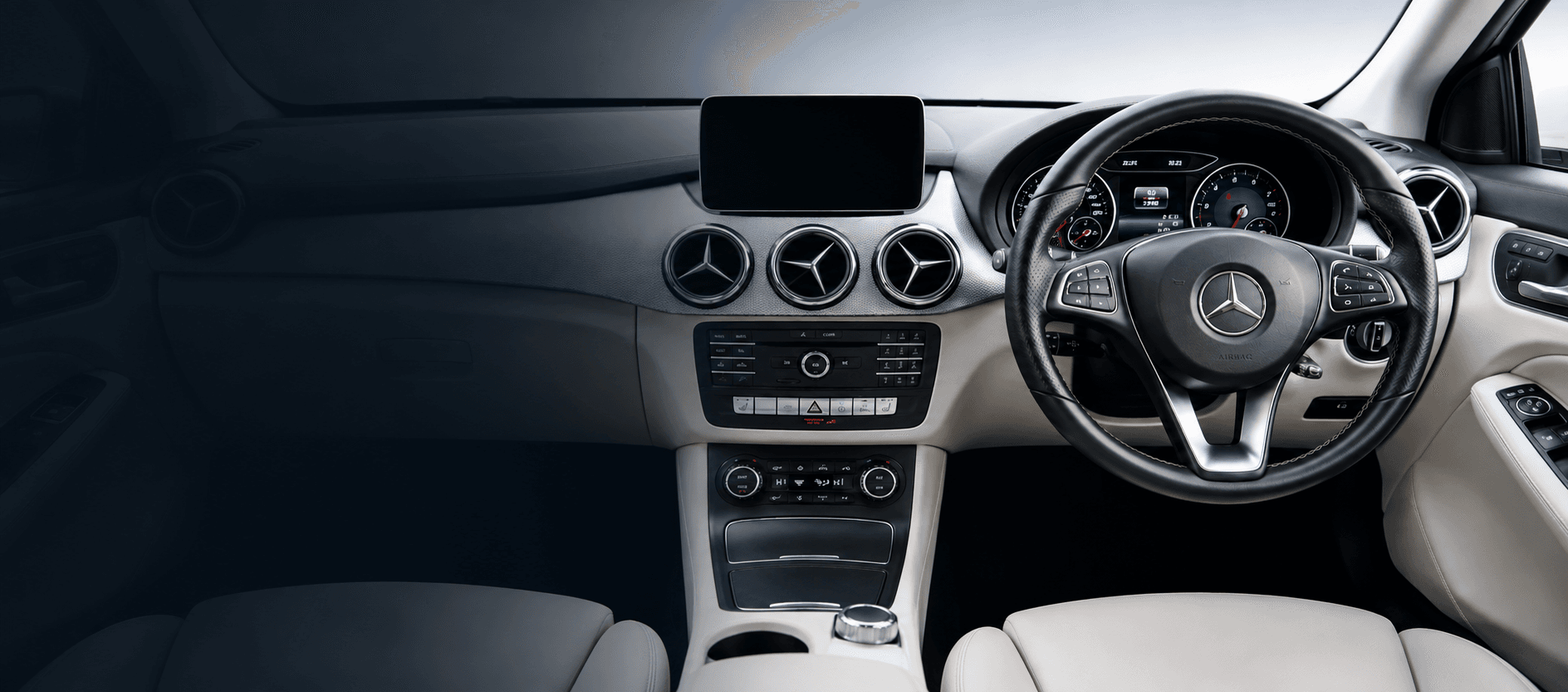 Luxury vehicle interior dashboard